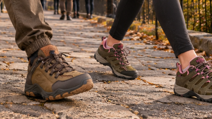 Learn which footwear suits wet grass, muddy paths, woodland, hills and coastal routes across the UK.