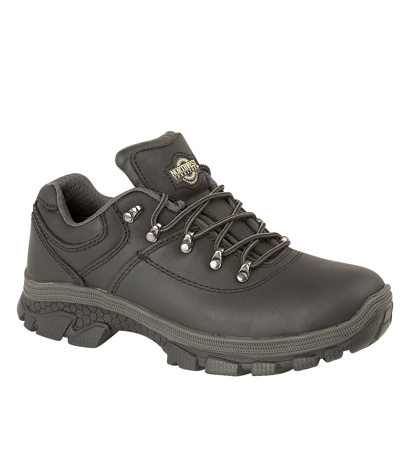 Men's Leather Waterproof Walking Shoes - #colour_black