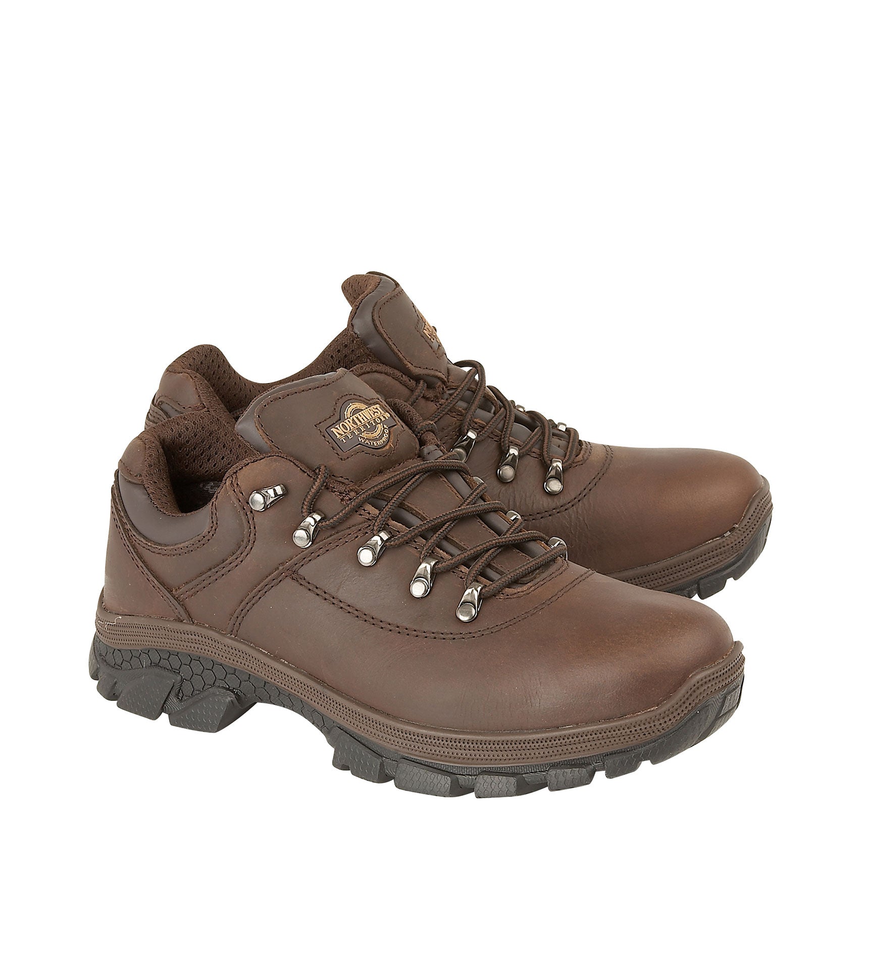 Men's Leather Waterproof Walking Shoes - #colour_brown