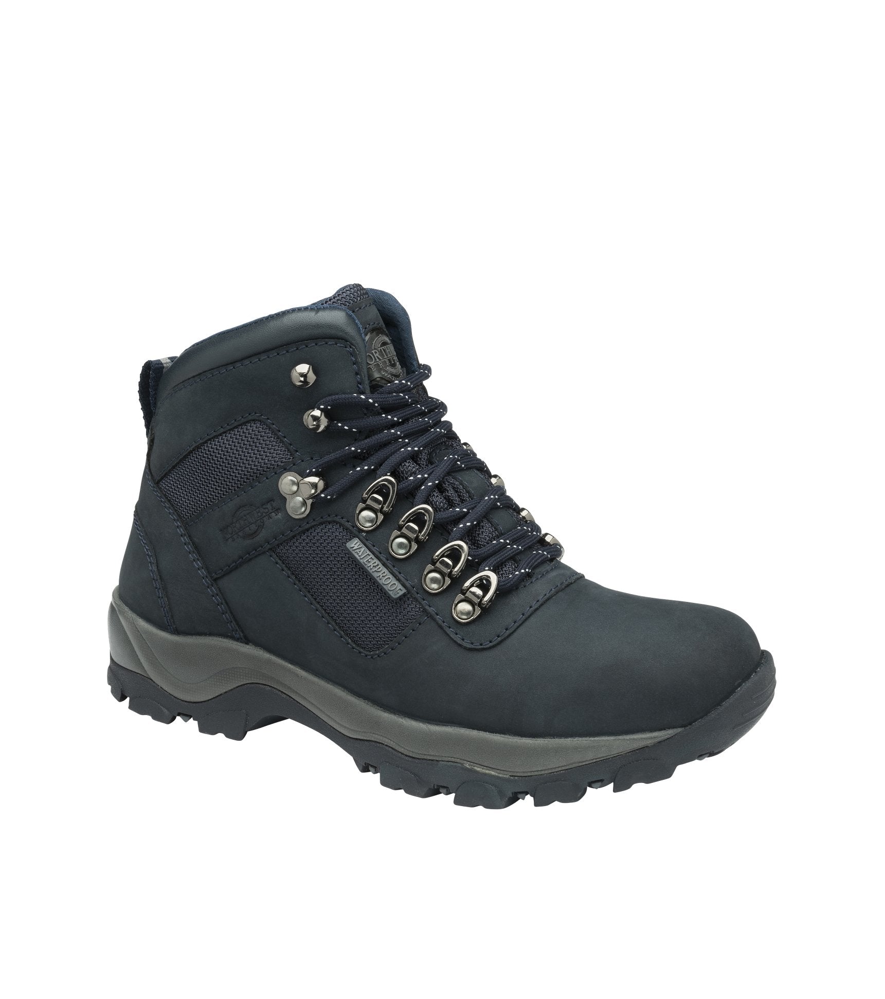 Men's Suede Leather Waterproof Walking Boots - #colour_navy
