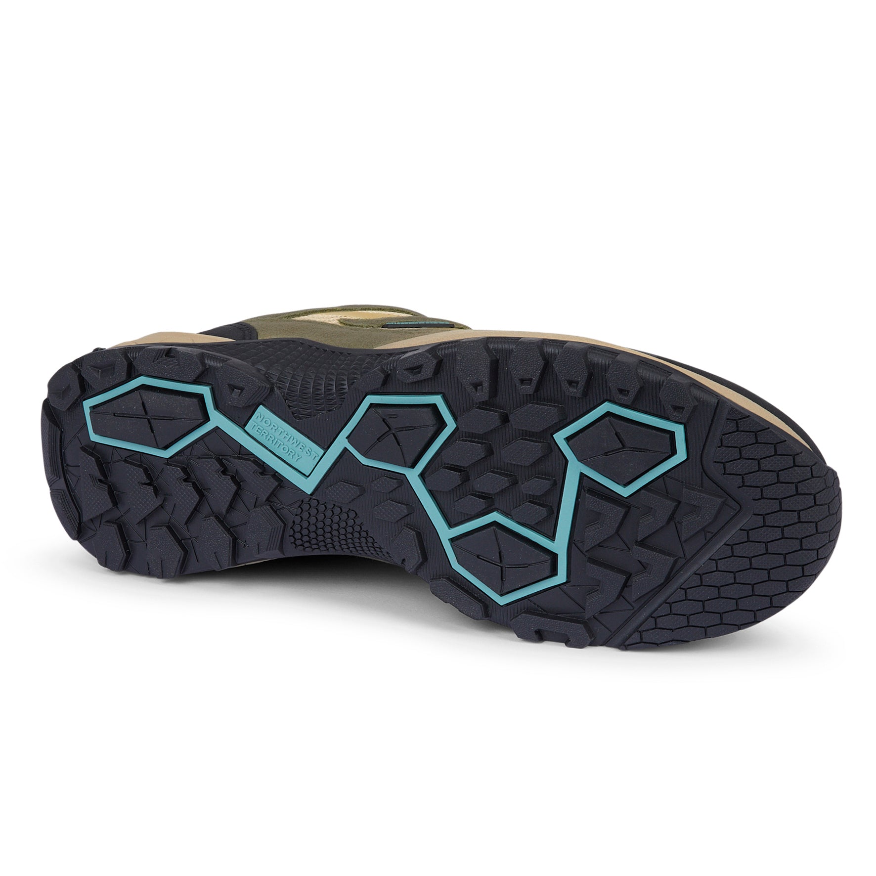 Durable rubber outsole on RANGER Green walking shoes providing excellent traction across muddy paths, gravel tracks and uneven countryside terrain.