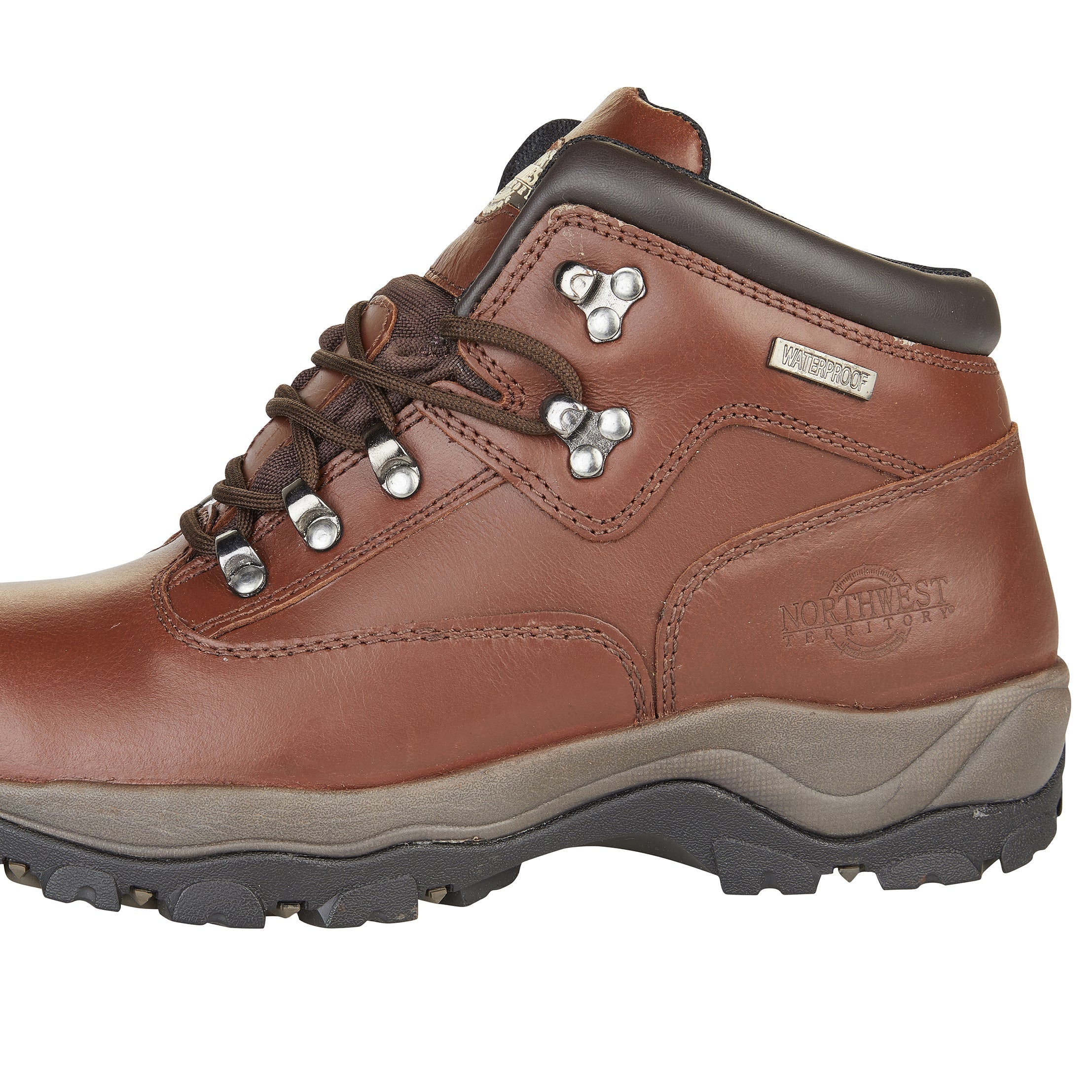Men's Leather Waterproof Walking Boots - #colour_brown