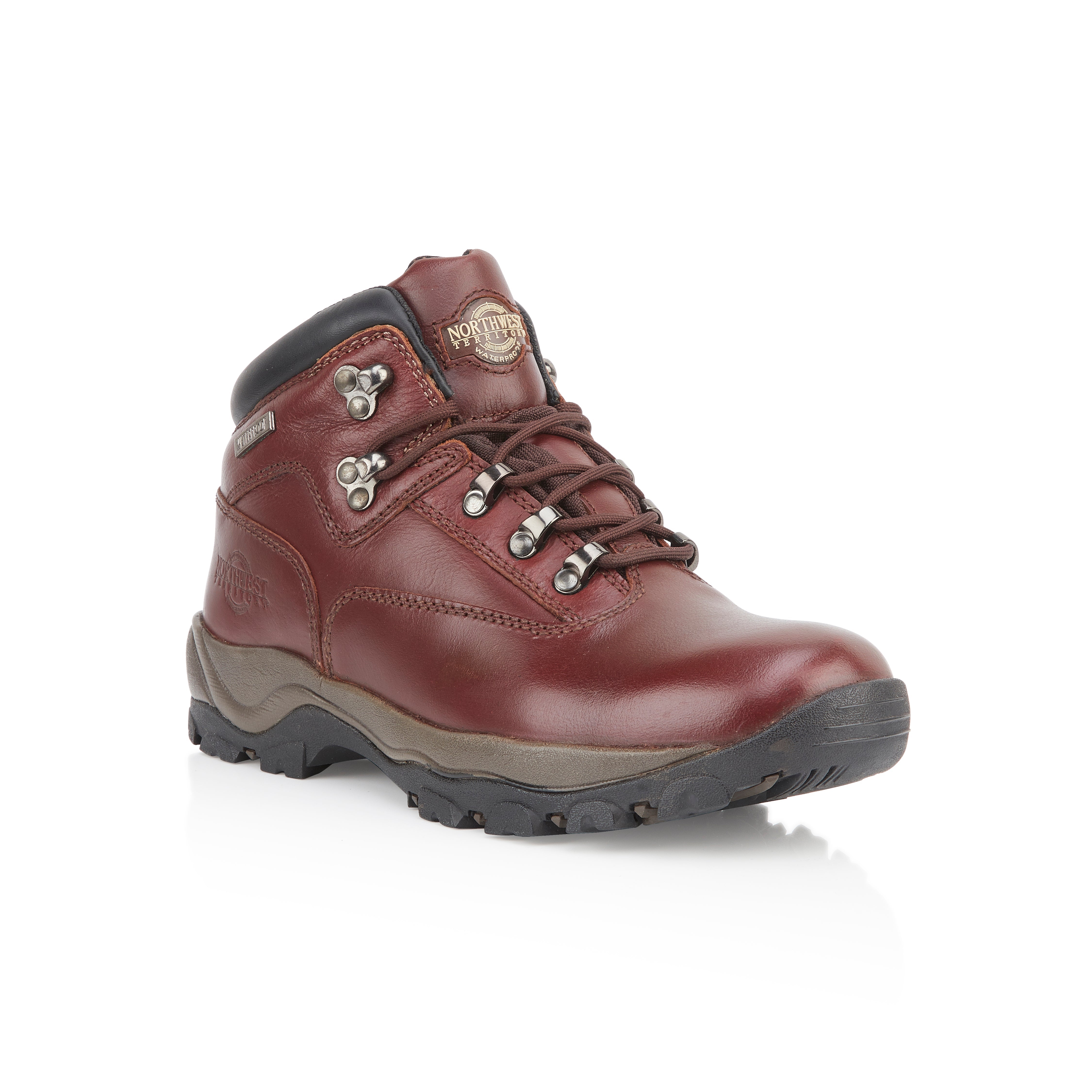 Inuvik Cherry hiking boots with a vibrant red finish and rugged soles for outdoor activities. Inuvik Cherry hiking boots with a vibrant red finish and rugged soles for outdoor activities.