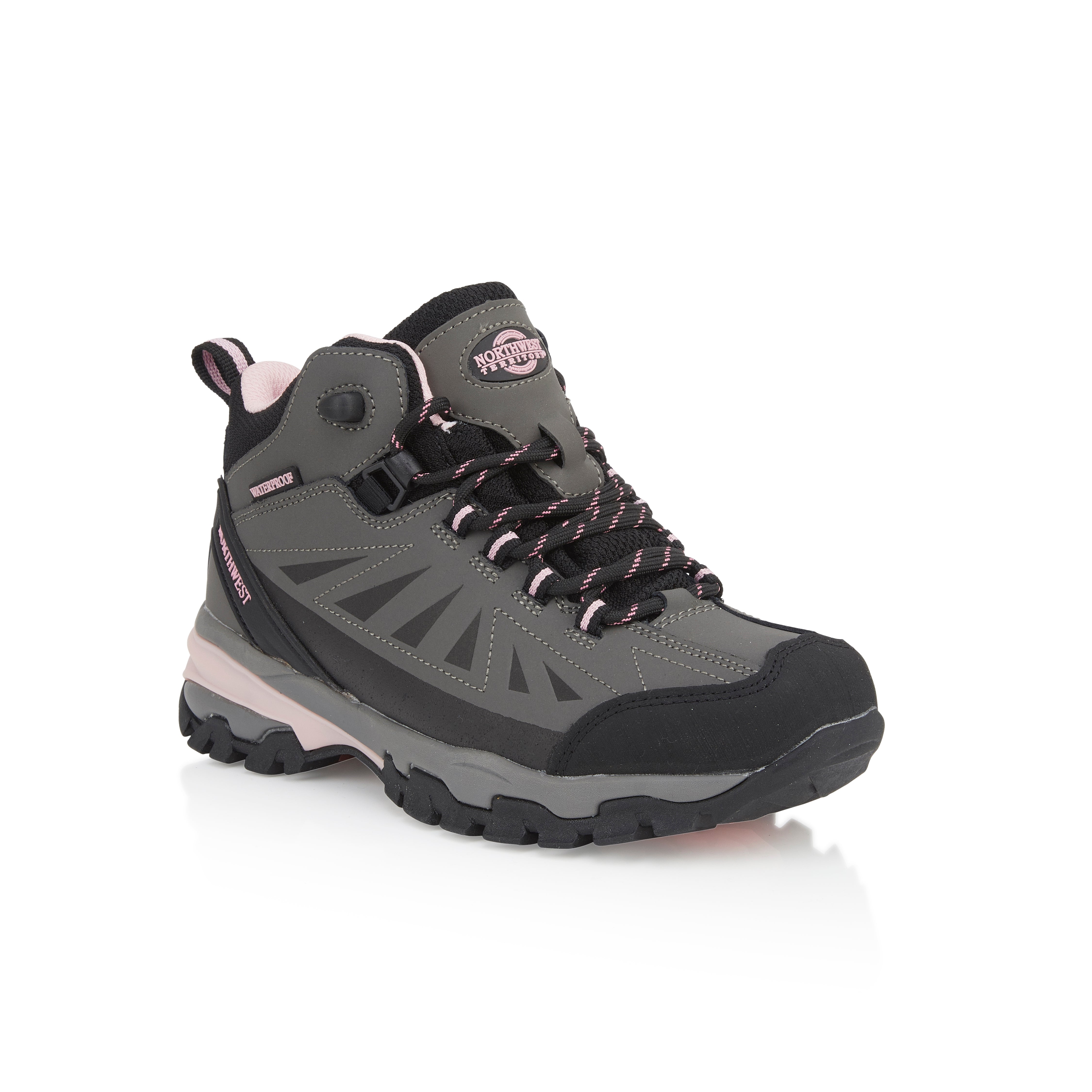 Keele High Grey and Pink boots with high-top support and a stylish colour combination. Keele High Grey and Pink boots with high-top support and a stylish colour combination.