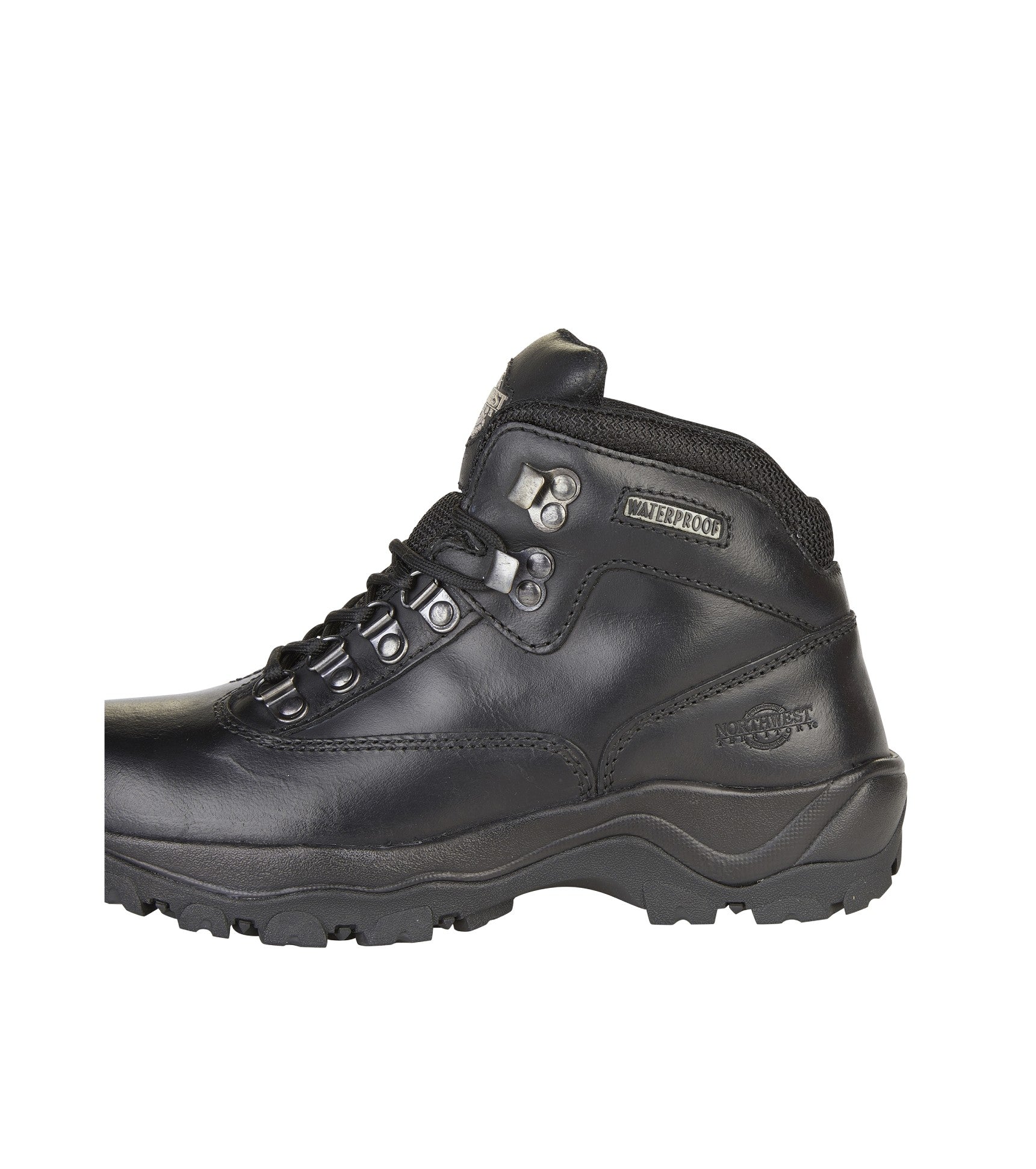 Women's Leather Waterproof Walking Boots - #colour_black