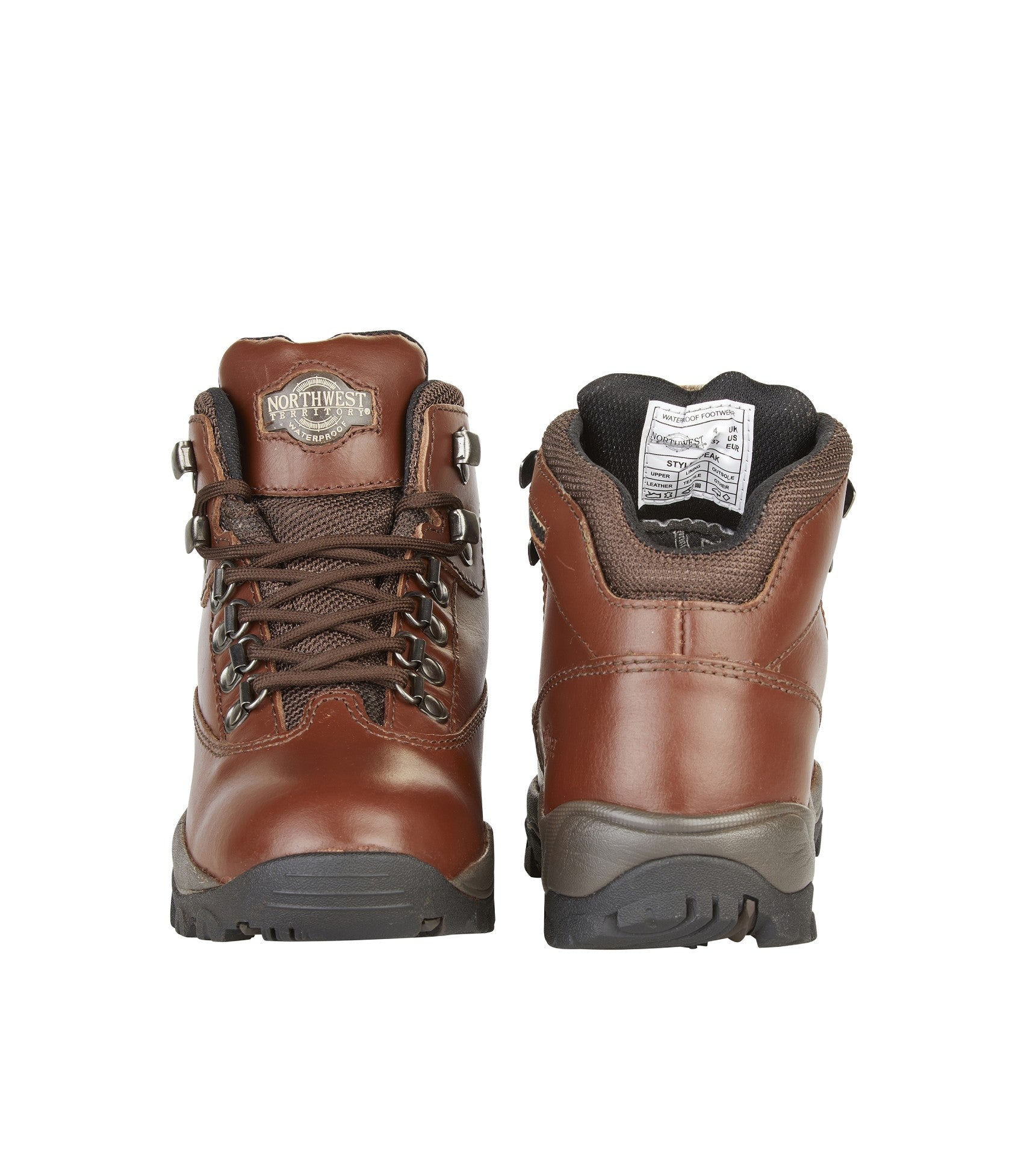 Women's Leather Waterproof Walking Boots - #colour_brown
