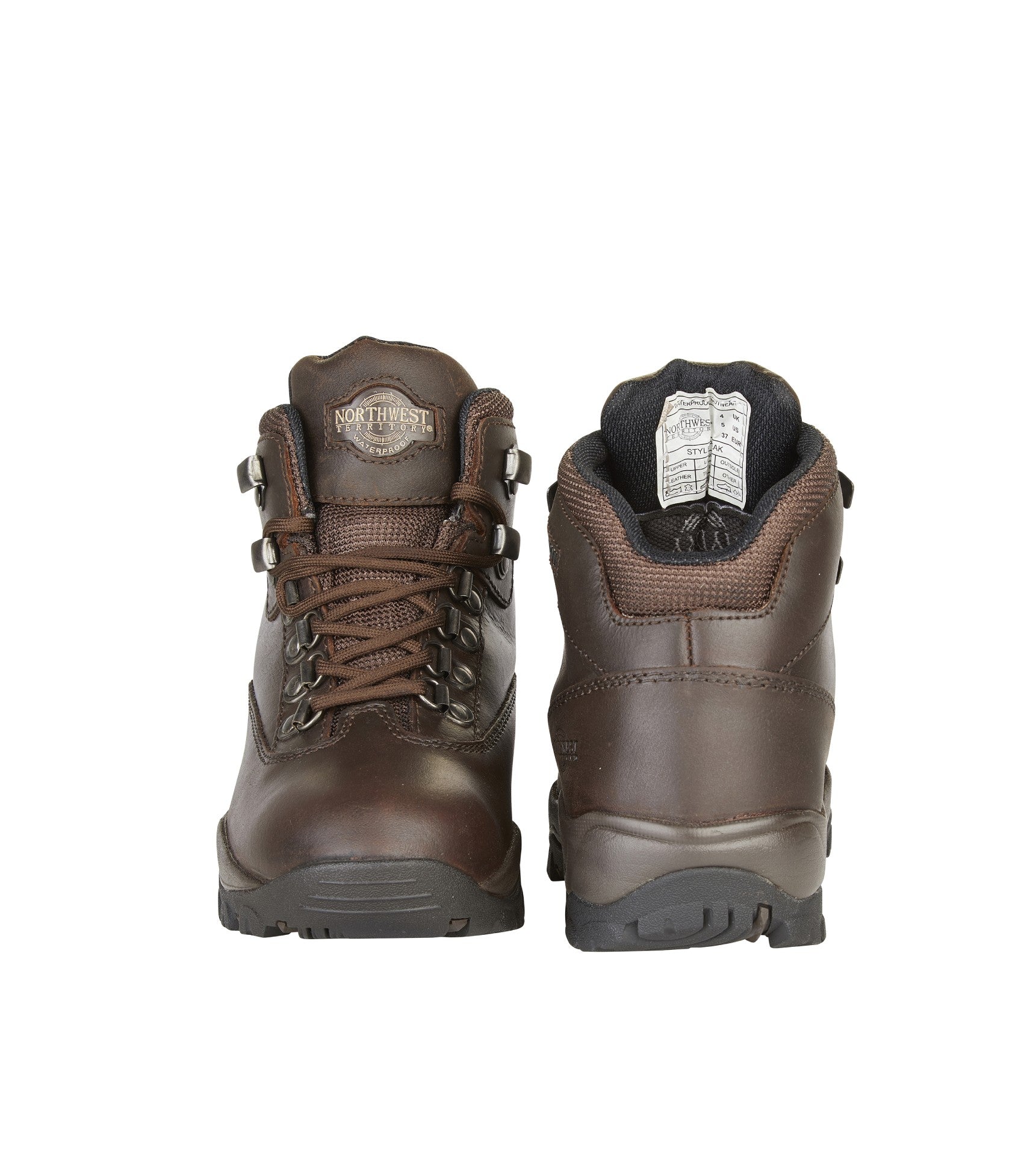 Women's Leather Waterproof Walking Boots - #colour_waxy-brown