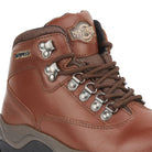 Close-up of the brown Peak shoes