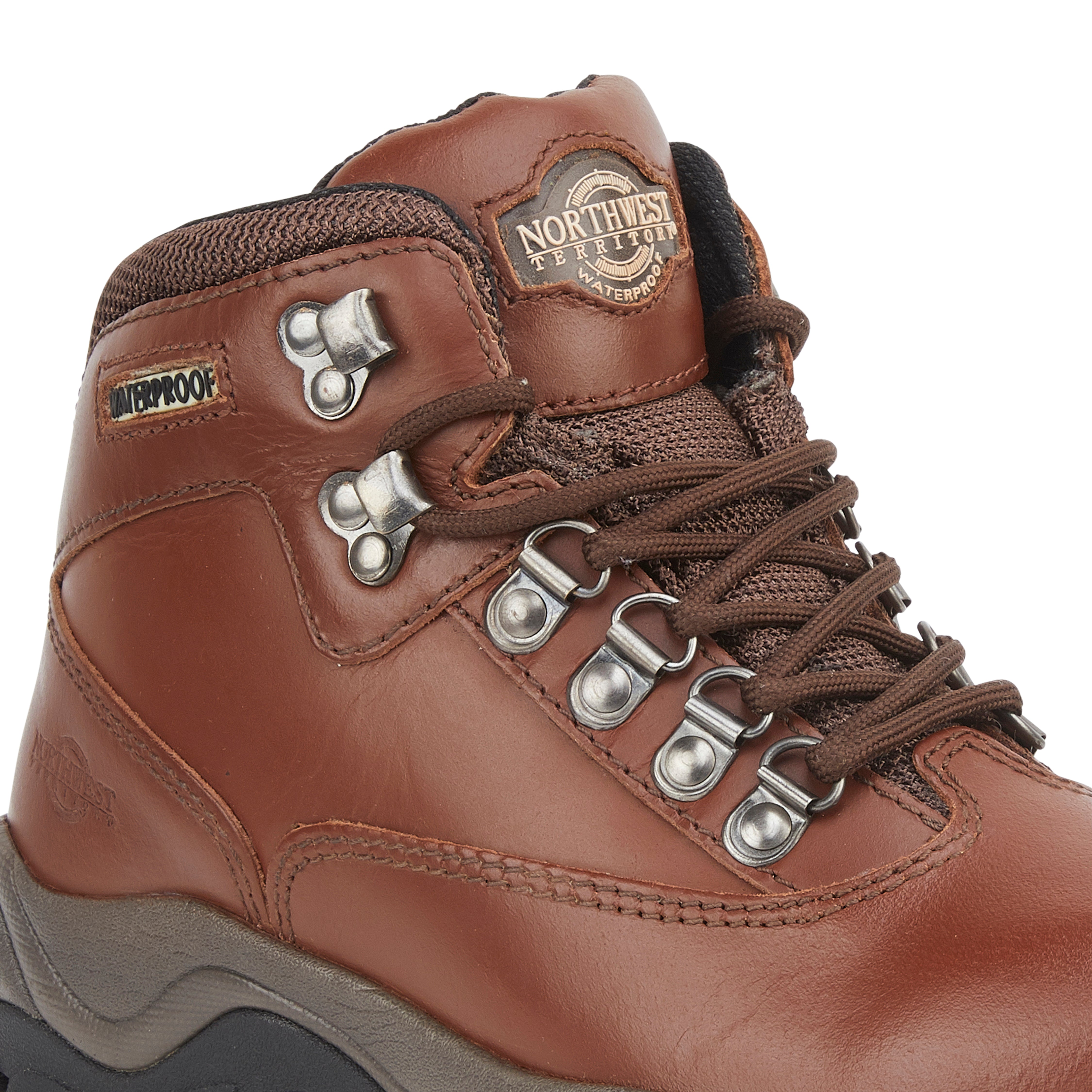Close-up of the brown Peak shoes