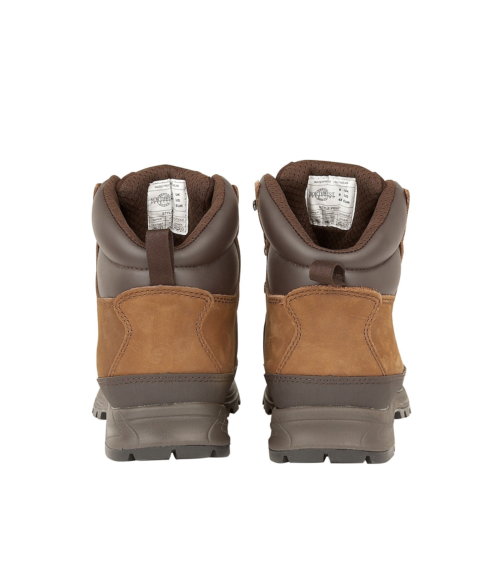 Men's Leather Waterproof Walking Boots - #colour_tan-nubuck