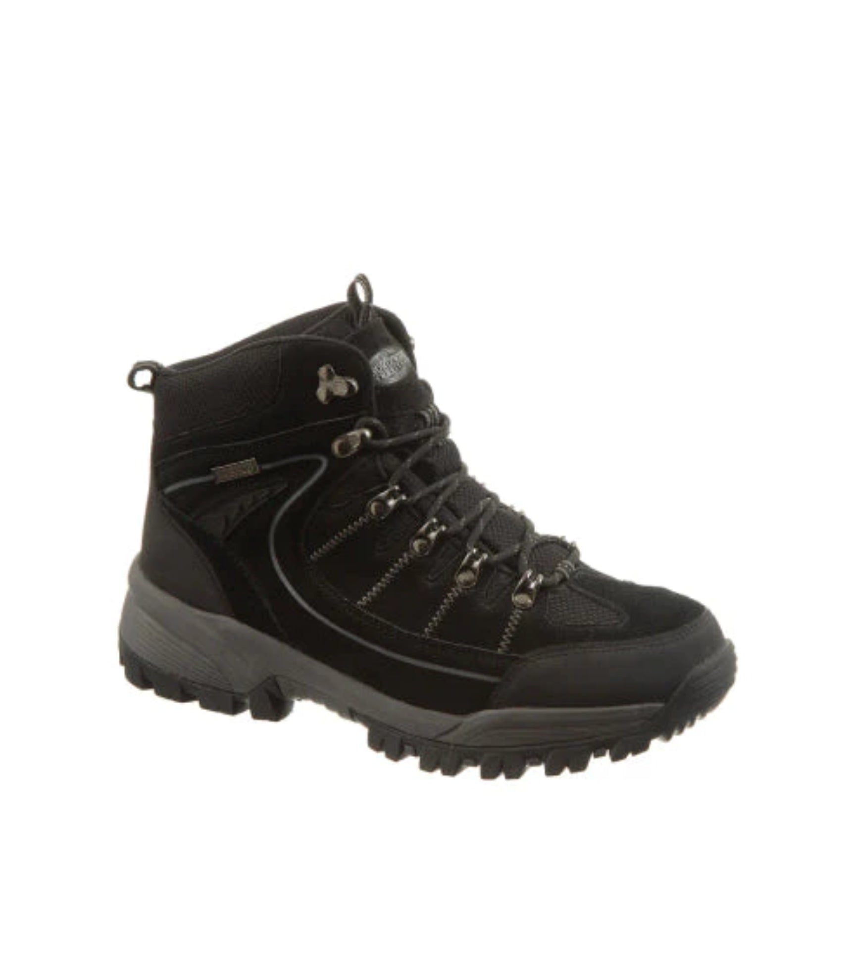 Men's Leather Waterproof Walking Boots - #colour_black