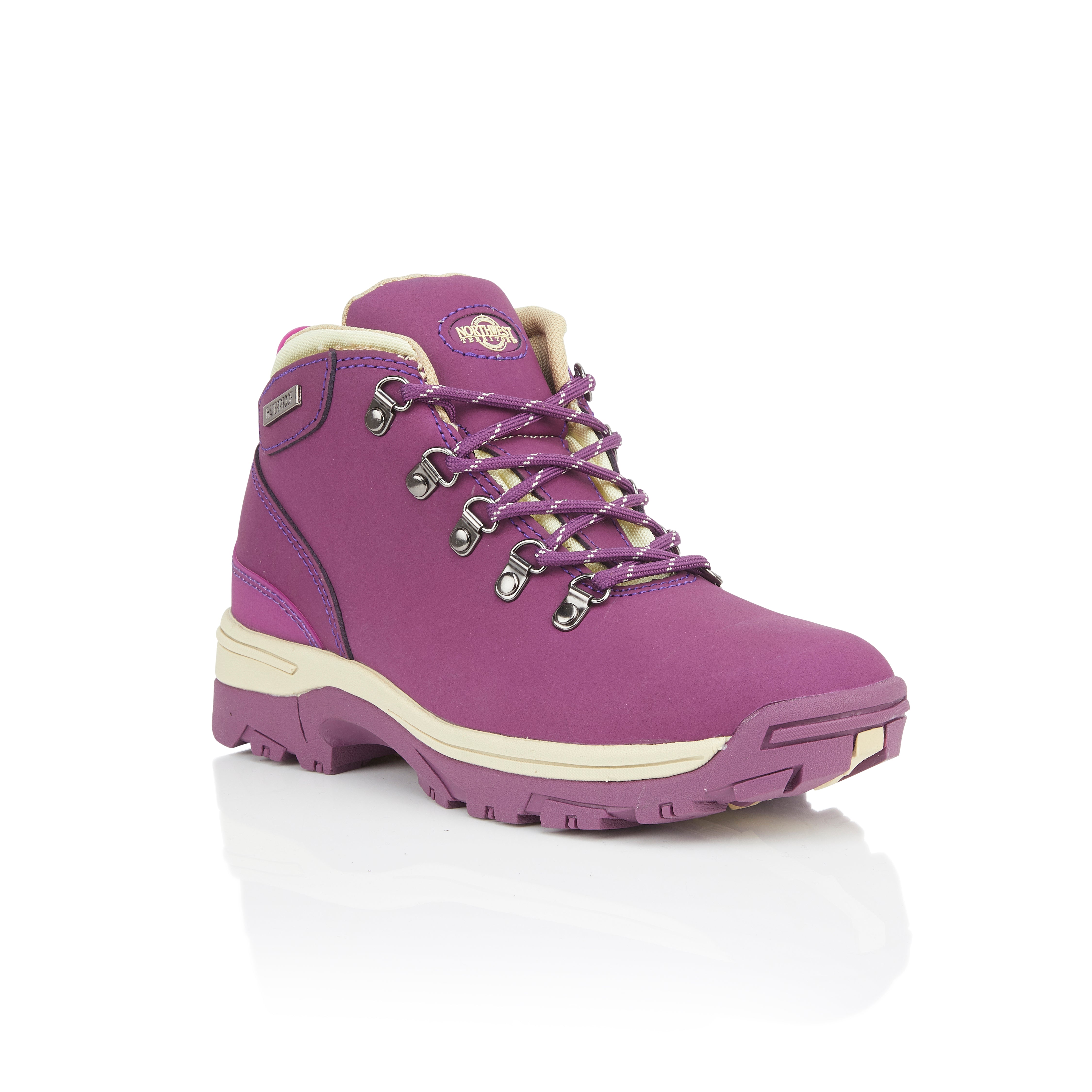 Trek Purple boots with a vibrant shade and enhanced grip for outdoor exploration. Trek Purple boots with a vibrant shade and enhanced grip for outdoor exploration.