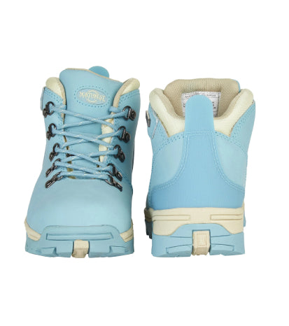 Women's Nubuck Leather Waterproof Walking Boots - #colour_sky-blue