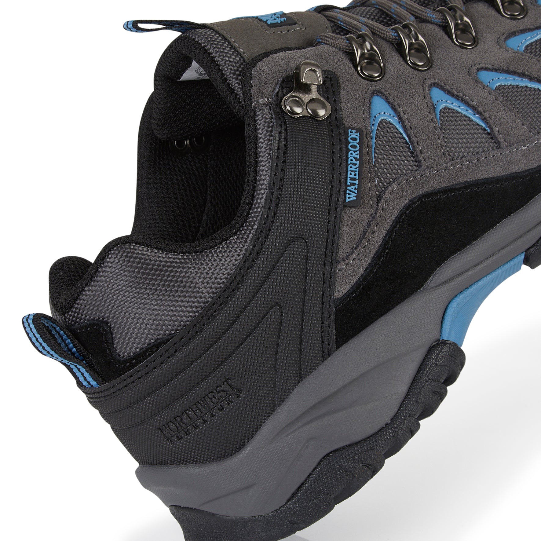 Waterproof construction of Steen men's suede leather walking shoes built to keep feet dry in changing weather conditions.