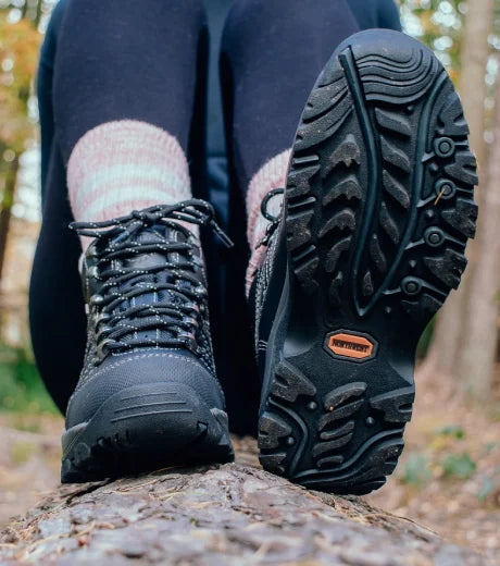 HEWITT Women's Leather Waterproof Walking Boots - WAXY BROWN lifestyle