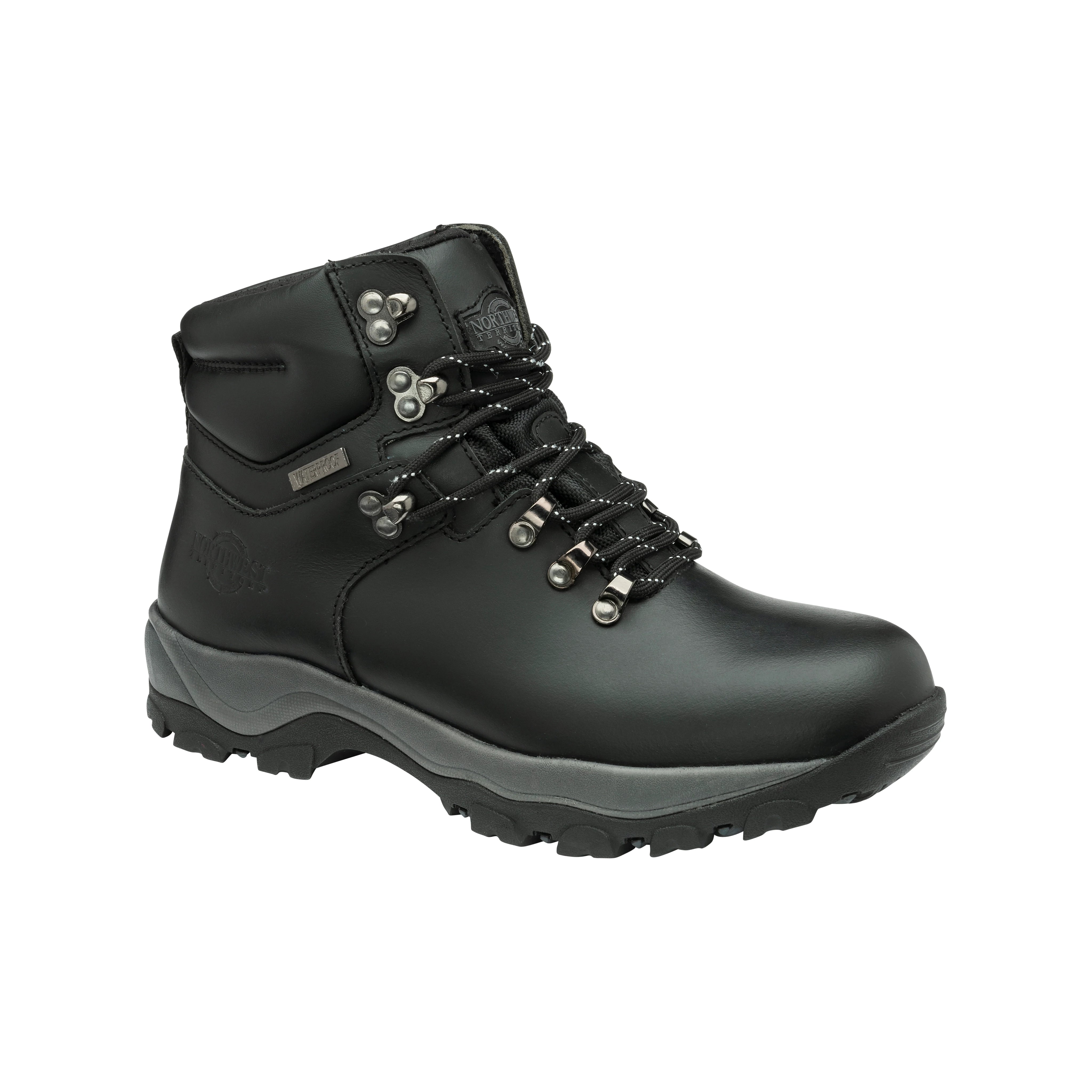 CRESTON Men's Leather Waterproof Walking Boots - Black