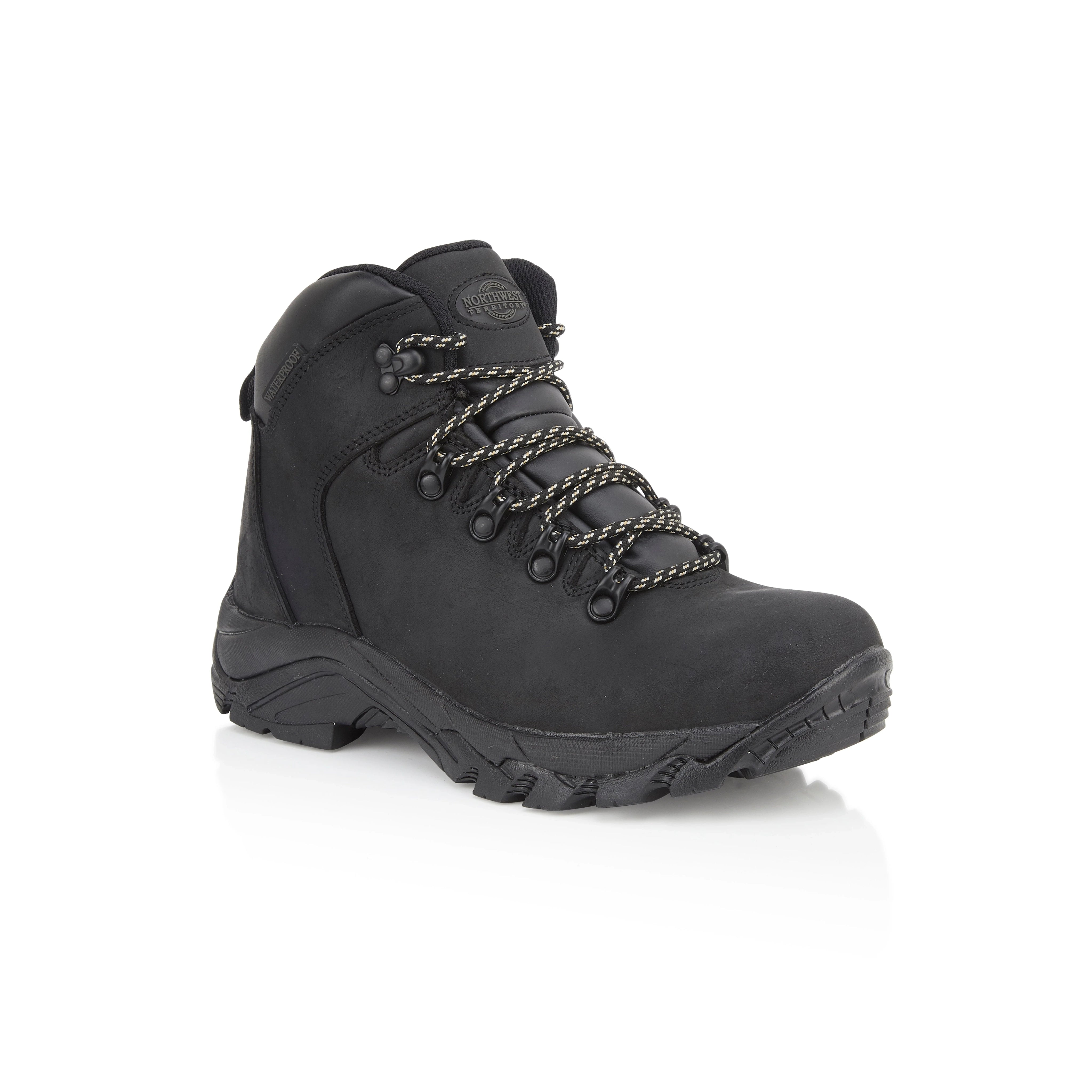 EMERALD Women's Leather Waterproof Walking Boots - Black