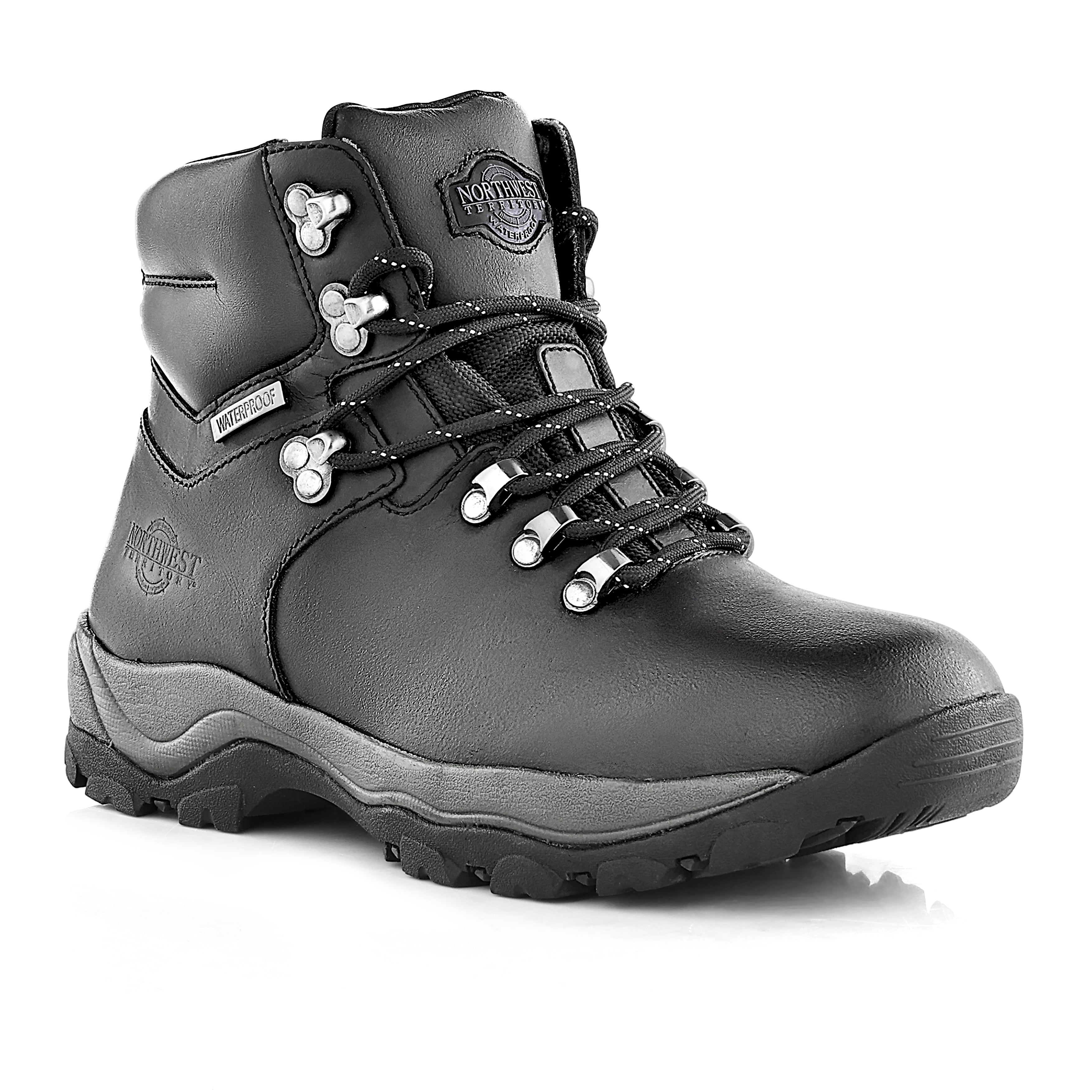 CRESTON Men's Leather Waterproof Walking Boots - Black