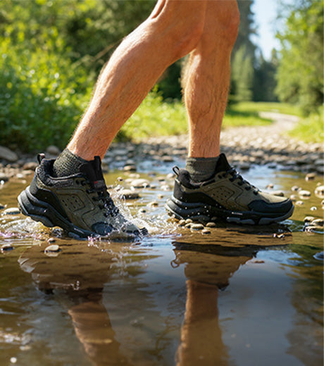 CORBETT Men's Leather Waterproof Walking Shoes - Brown lifestyle