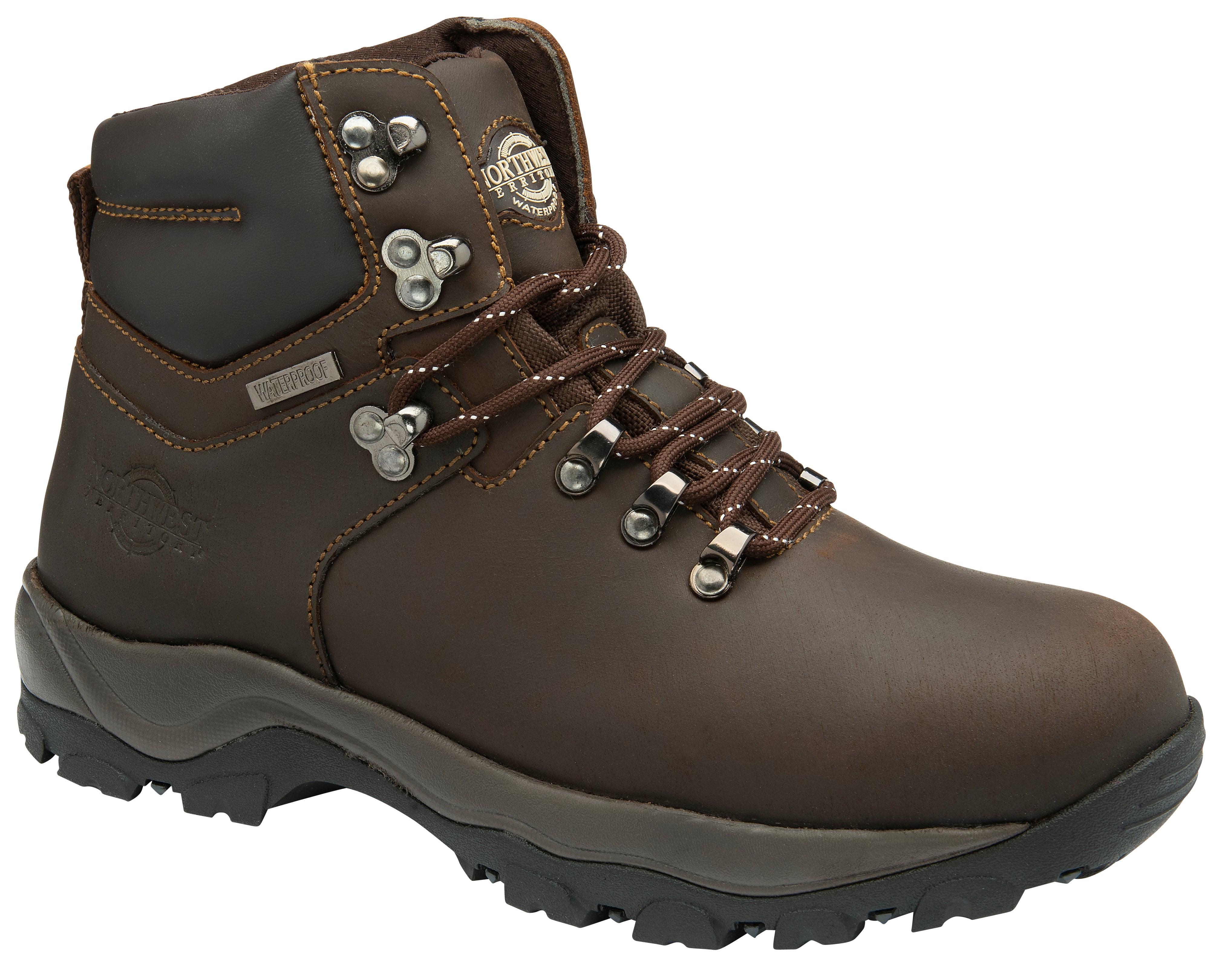 CRESTON Men's Leather Waterproof Walking Boots - Waxy Brown