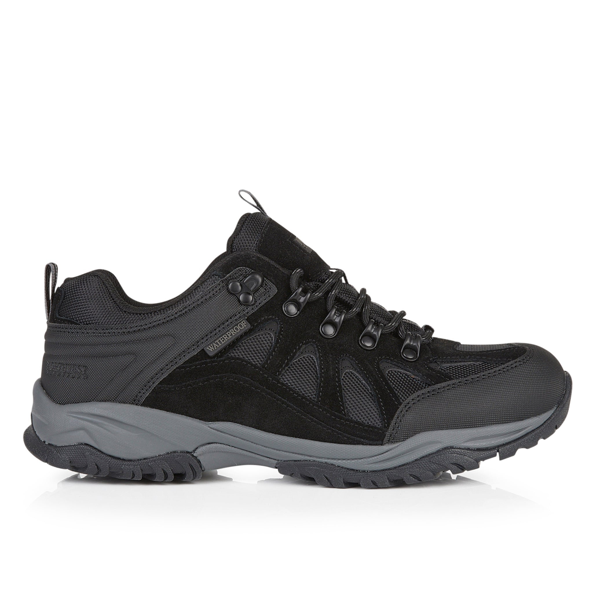 STEEN Men's Suede Leather Waterproof Walking Shoes - Black