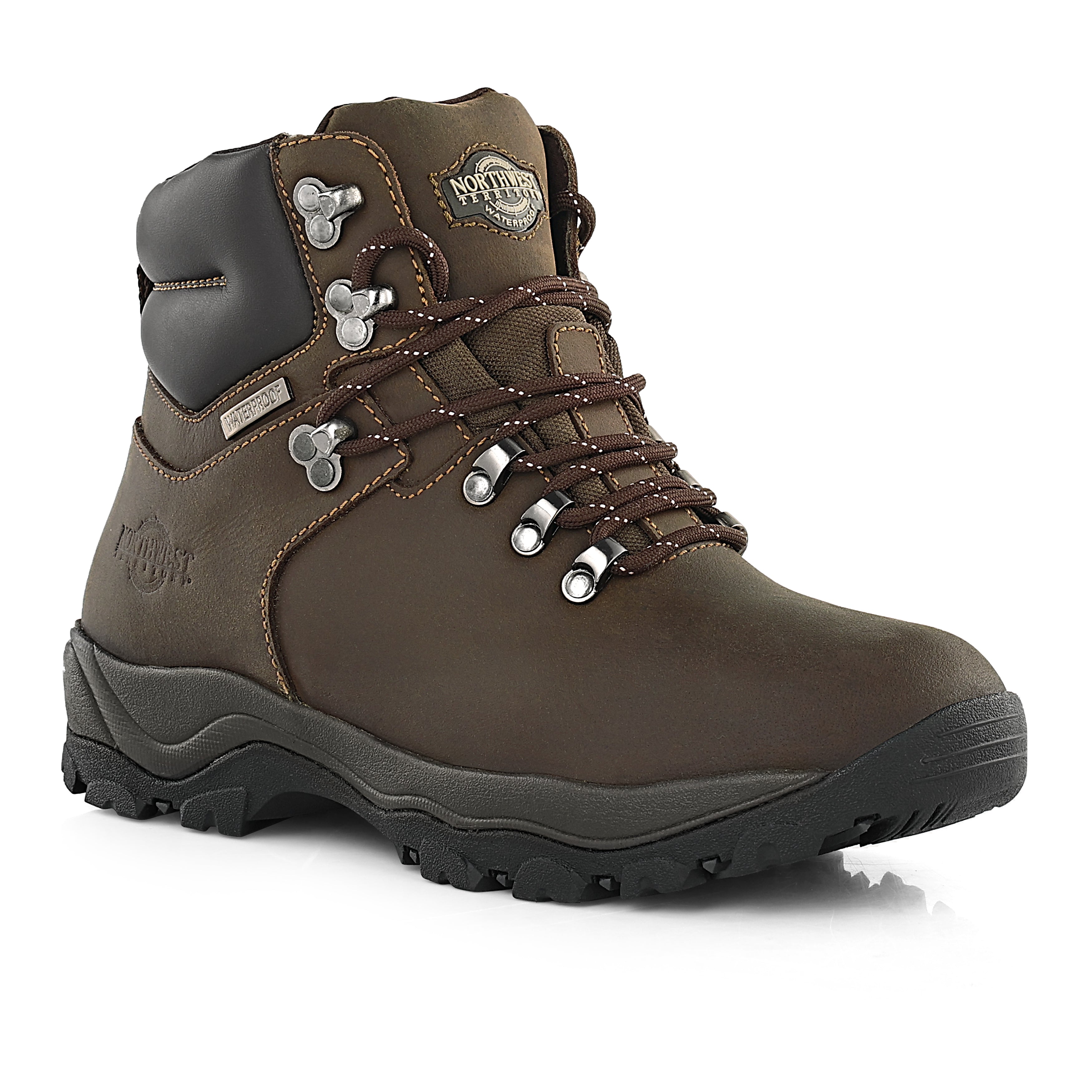 CRESTON Men's Leather Waterproof Walking Boots - Waxy Brown
