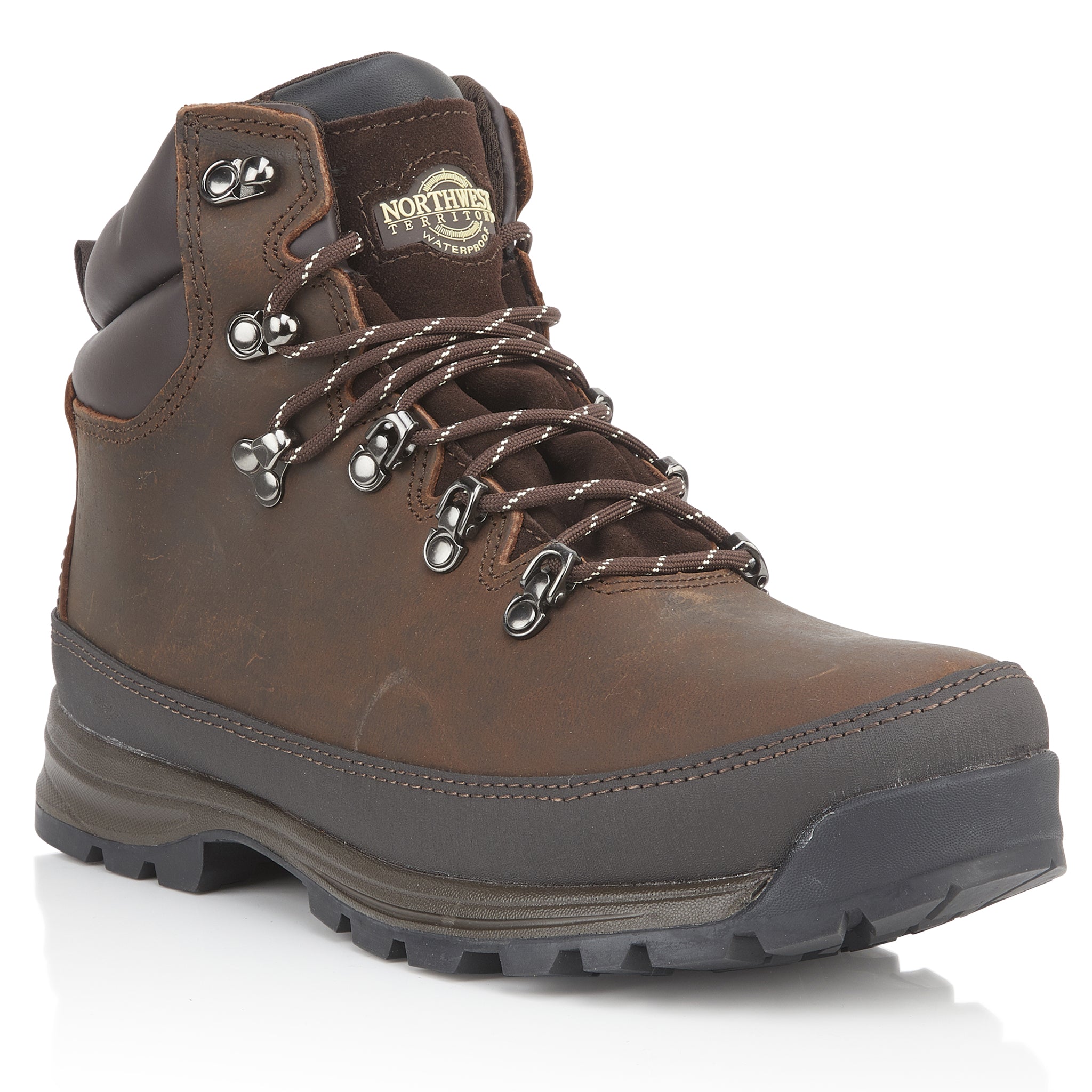 PELLY Men's Leather Waterproof Walking Boots - Waxy Brown