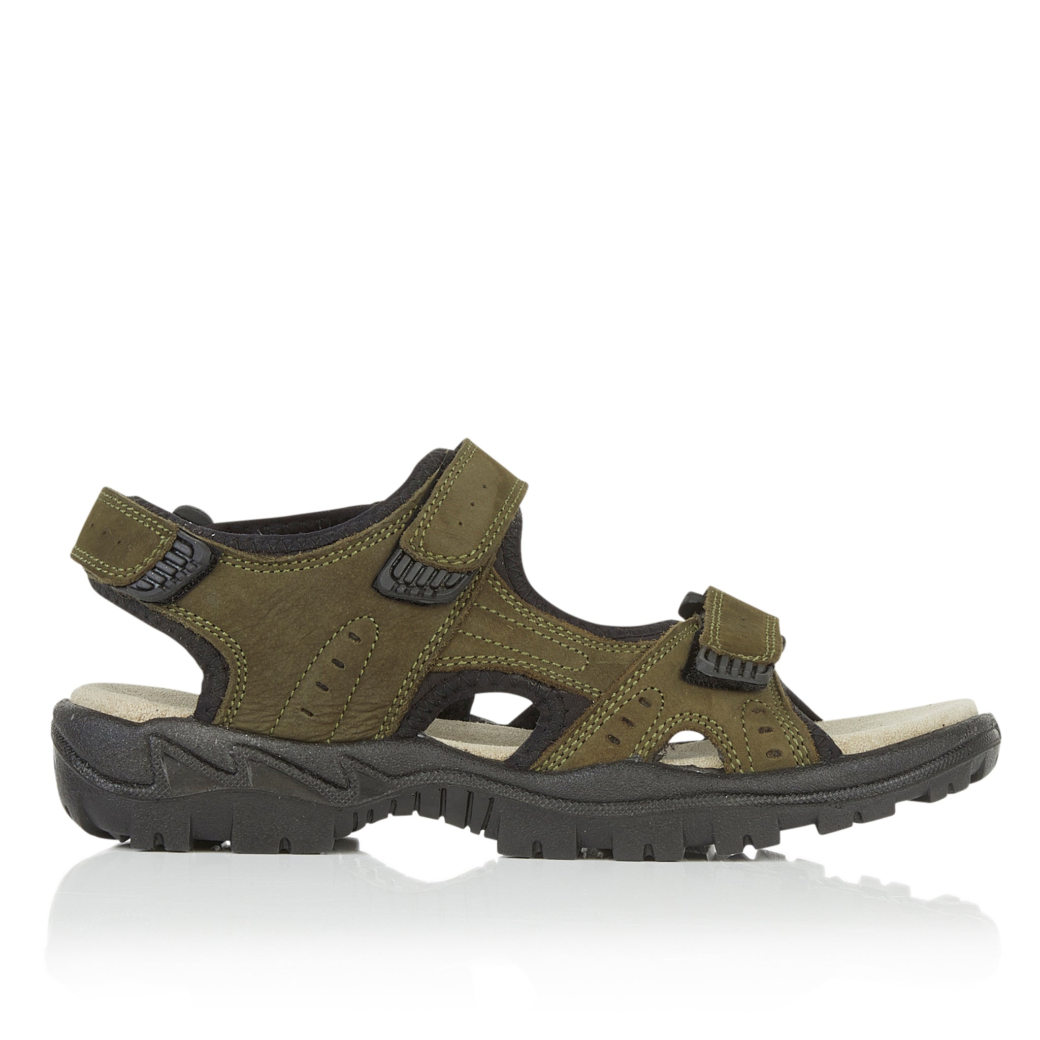 WINDSOR Men's Leather Sandals - Nubuck Olive