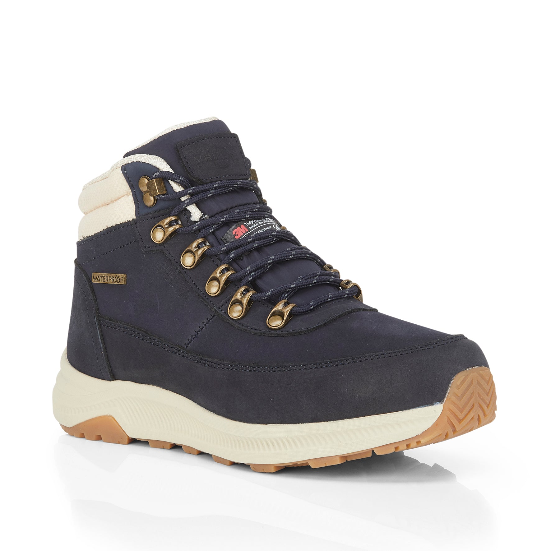 NEVIS Women's Nubuck 3M Thinsulate Waterproof Walking Boots - Navy