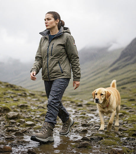 Cheviot Women's Premium Leather Waterproof Walking Shoes - TAN (NUBUCK) lifestyle