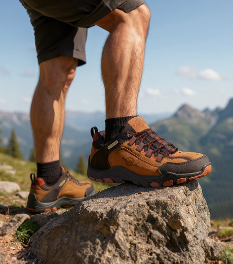 CORBETT Men's Leather Waterproof Walking Shoes - Brown lifestyle