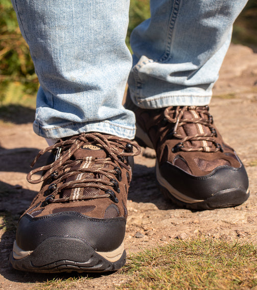 RELIANCE Men's Waterproof Walking Shoes - Brown lifestyle