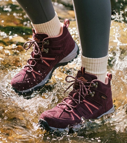 Brock Women's Suede Leather Waterproof Walking Boots - TURQUOISE lifestyle