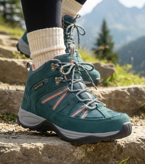 Brock Women's Suede Leather Waterproof Walking Boots - TURQUOISE lifestyle