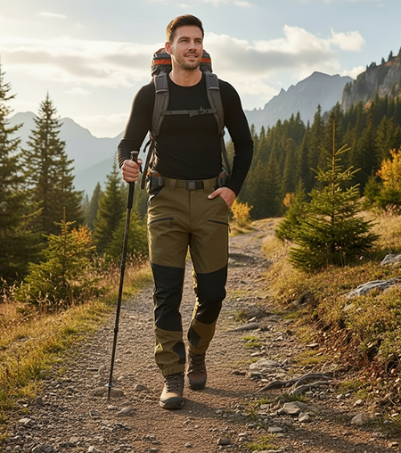 RIDGELINE Men's Trekking Trouser - Grey/Black lifestyle