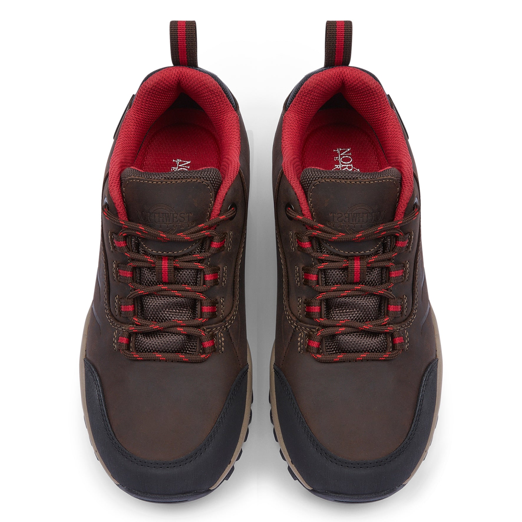 Front view of CHEVIOT Waxy Brown women's waterproof walking shoes showing the premium leather upper, secure lacing and padded collar.