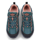 Front view of EDEN Turquoise women's waterproof walking shoes showing the suede upper, secure lacing and cushioned collar.