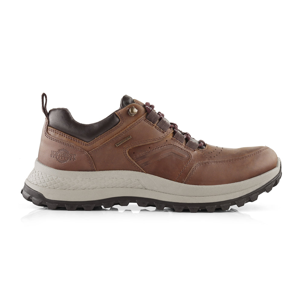 CLIFF Men's Leather Waterproof Walking Shoes - BROWN