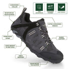 GLYDER men's suede leather waterproof walking shoes in graphite with lightweight cushioning and outdoor grip for walking and hiking across UK trails.