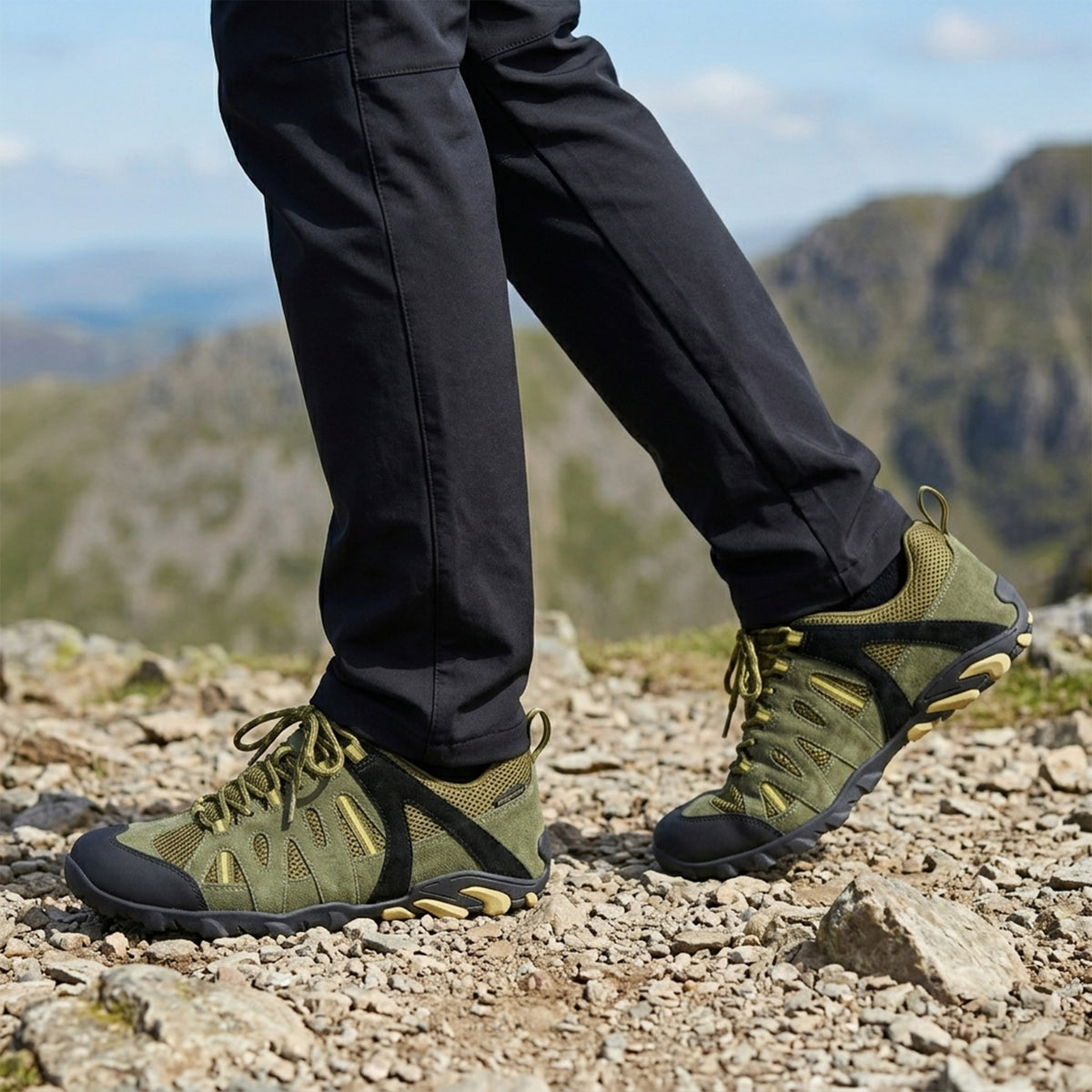 GLYDER Men's Suede Leather Waterproof Walking Shoes - Graphite lifestyle