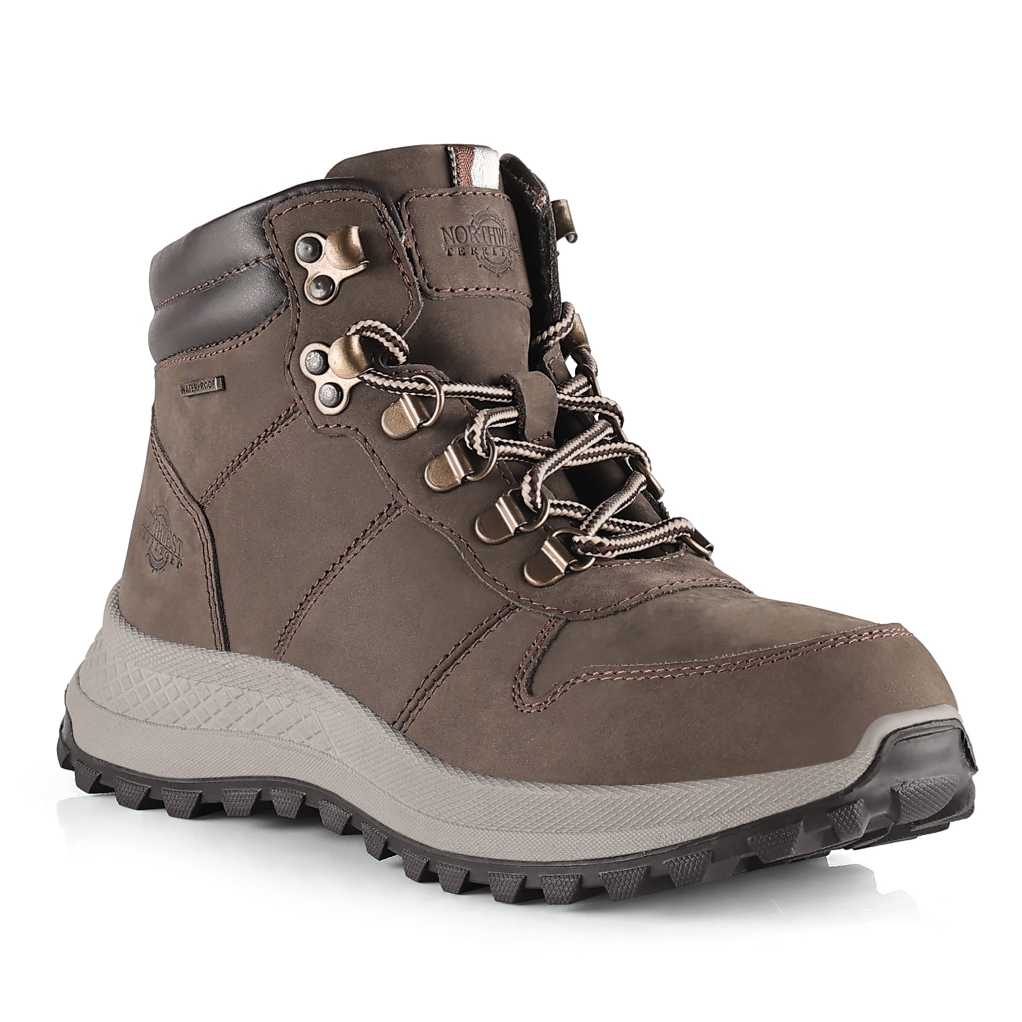 HEWITT Women's Leather Waterproof Walking Boots - DOVE GREY