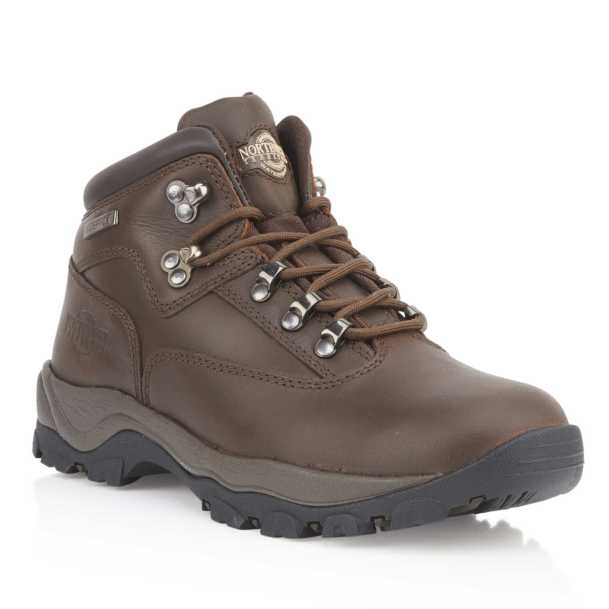 INUVIK Men's Leather Waterproof Walking Boots - Waxy Brown
