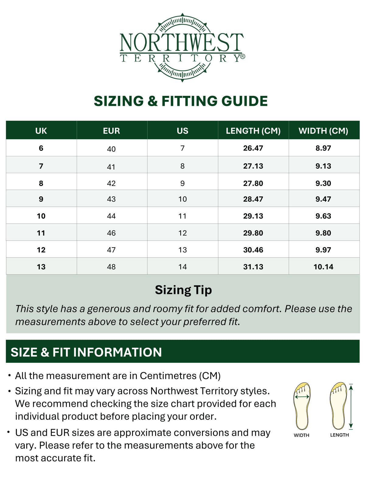 INUVIK Men's Leather Waterproof Walking Boots - Brown Size Guide