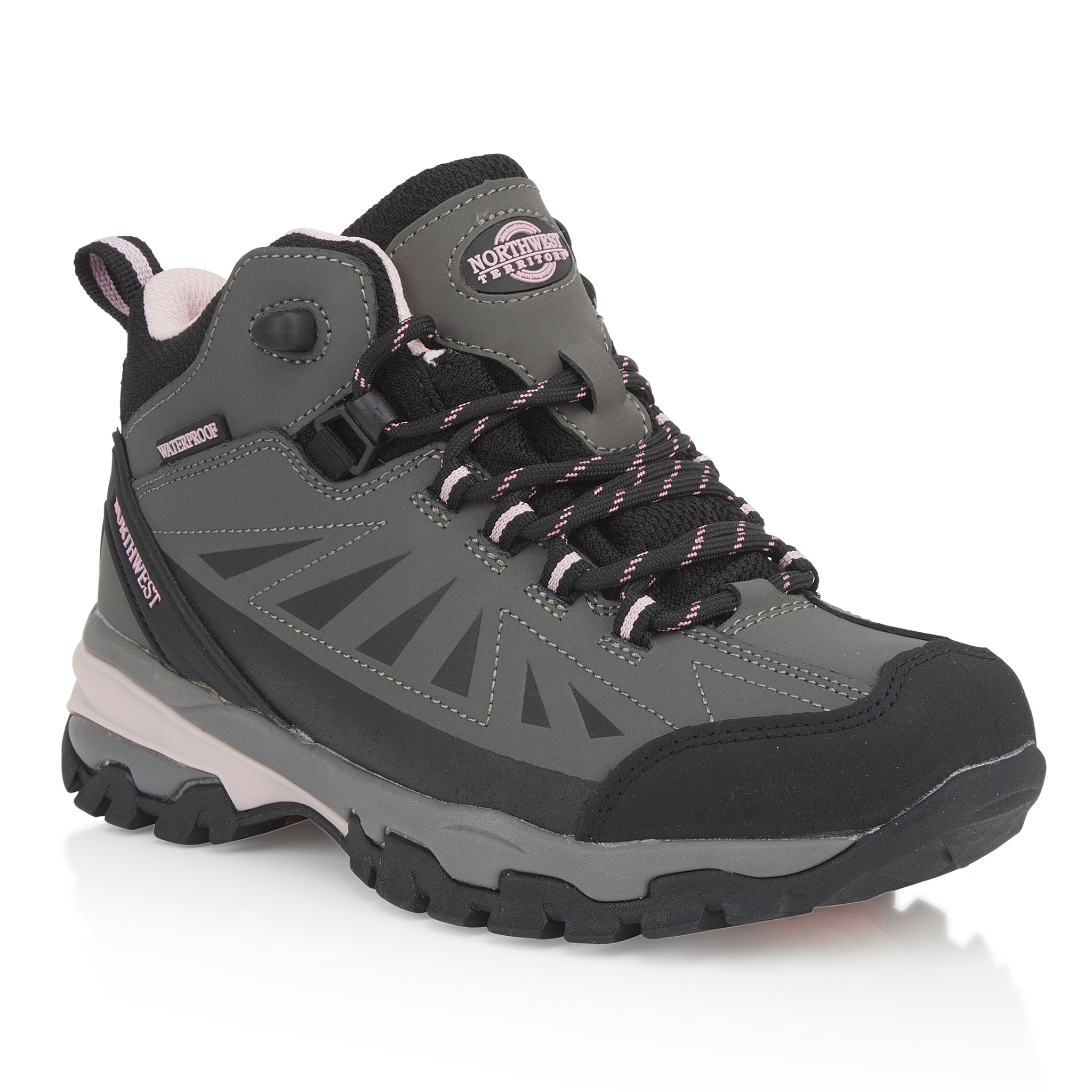 KEELE-HI Women's Waterproof Walking Boots - Grey/Pink