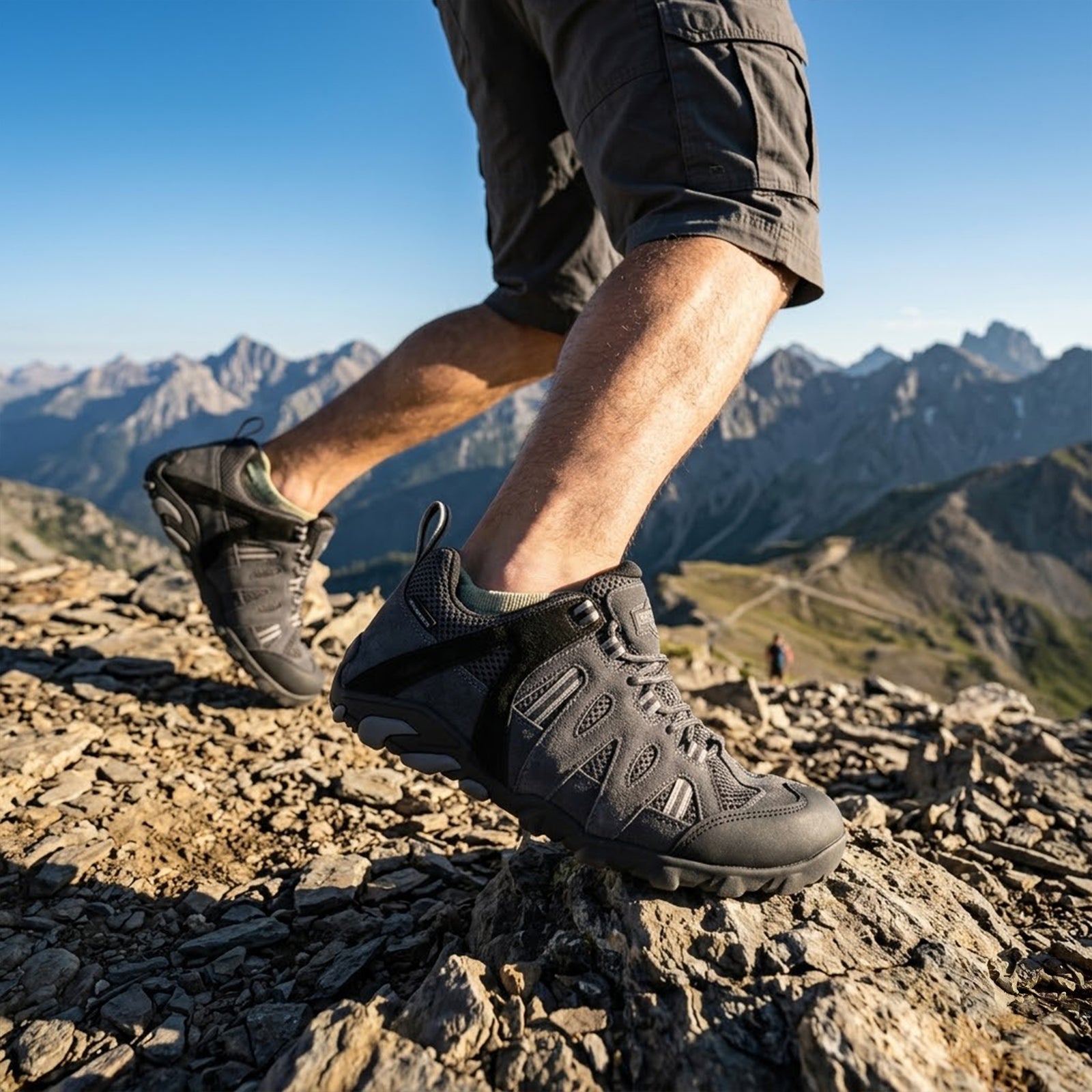 Ranger Men's Suede Leather Waterproof Walking Shoes - NAVY lifestyle