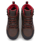 Front view of MALVEEN Waxy Brown waterproof walking boots showing the premium leather upper, secure lacing and padded collar.
