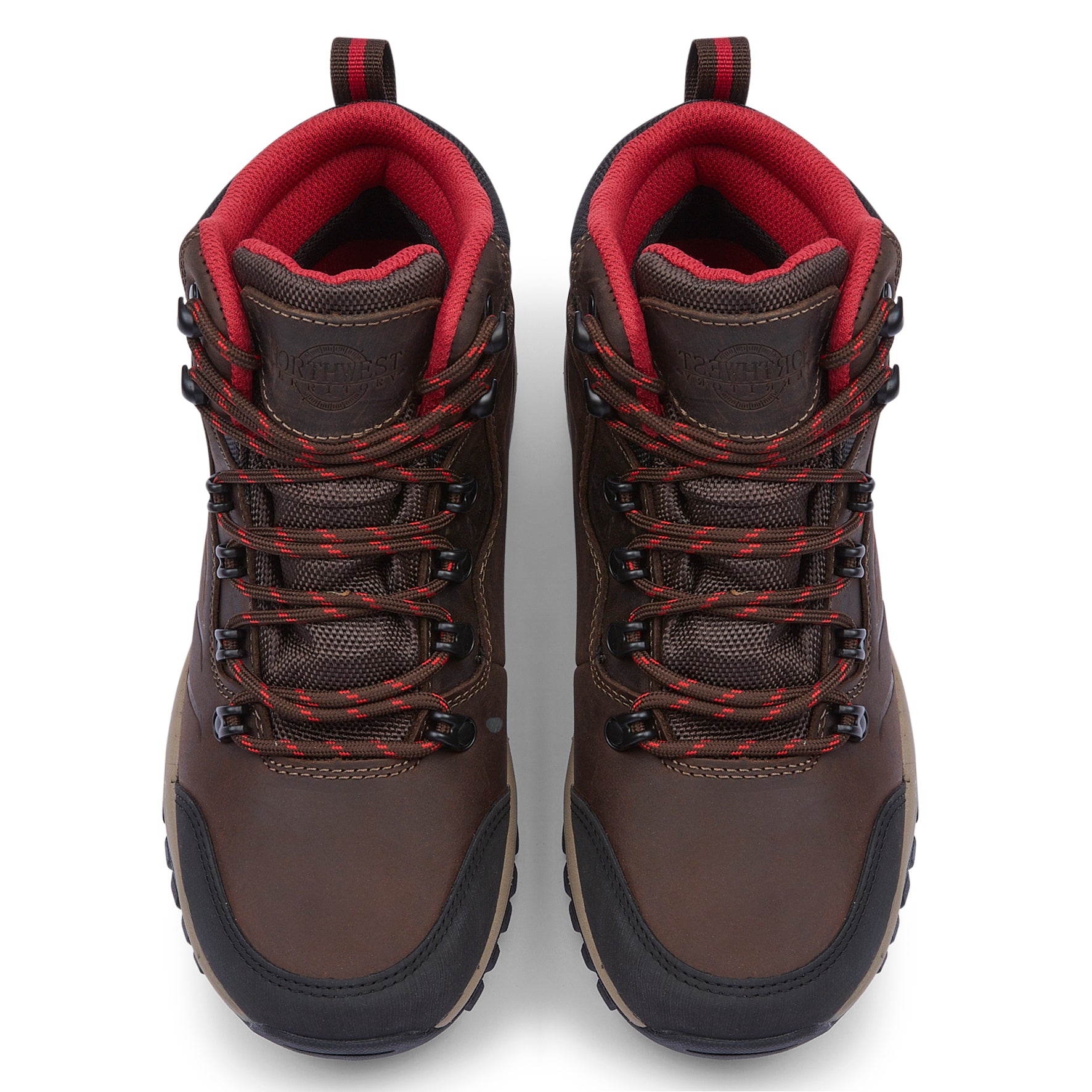 Front view of MALVEEN Waxy Brown waterproof walking boots showing the premium leather upper, secure lacing and padded collar.