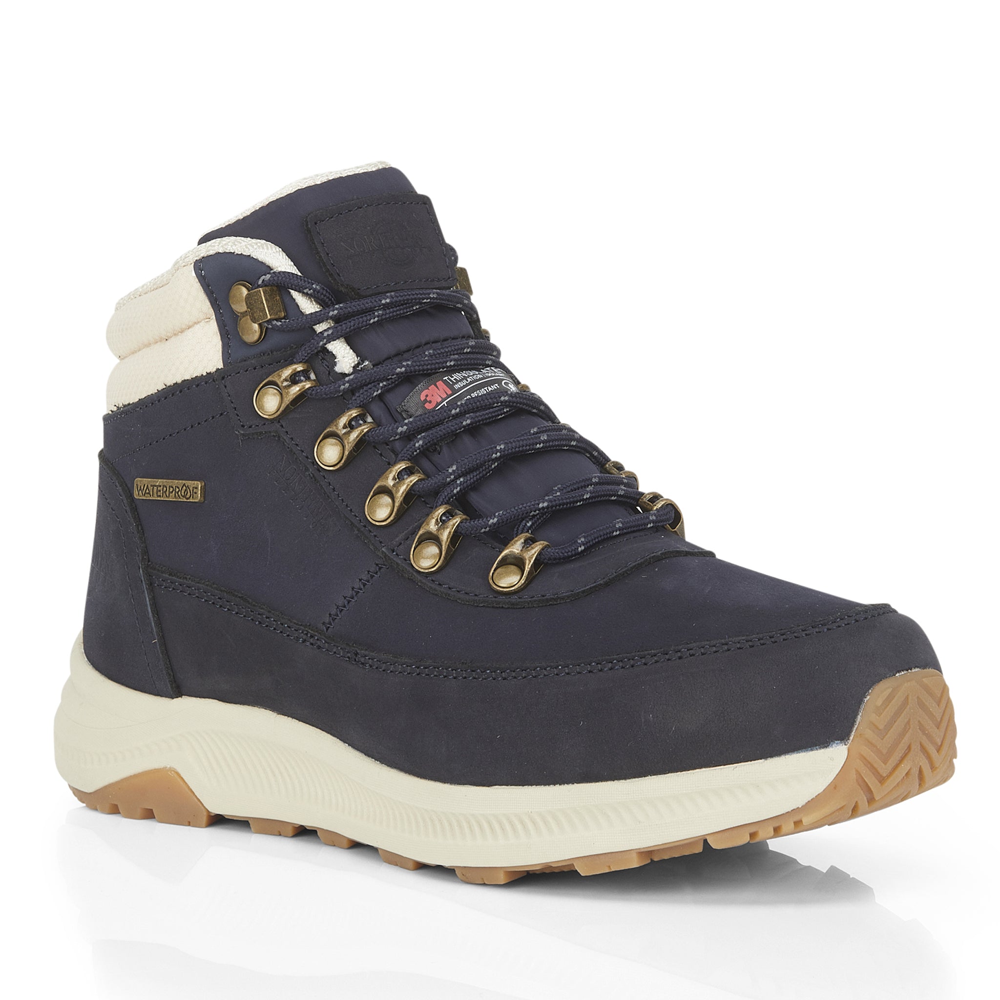 NEVIS Women's Nubuck 3M Thinsulate Waterproof Walking Boots - Navy