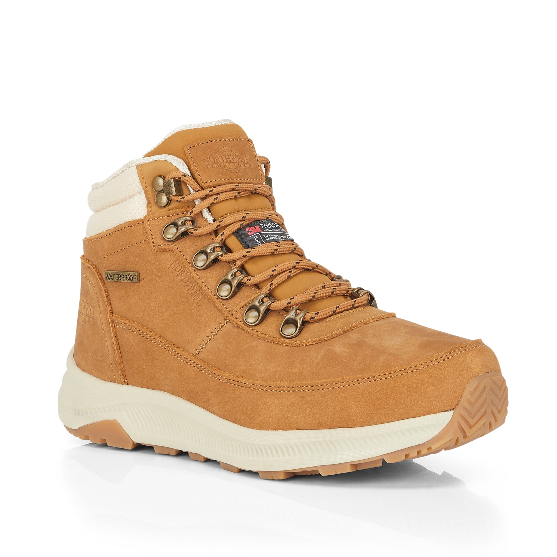 NEVIS Women's Nubuck 3M Thinsulate Waterproof Walking Boots - Camel