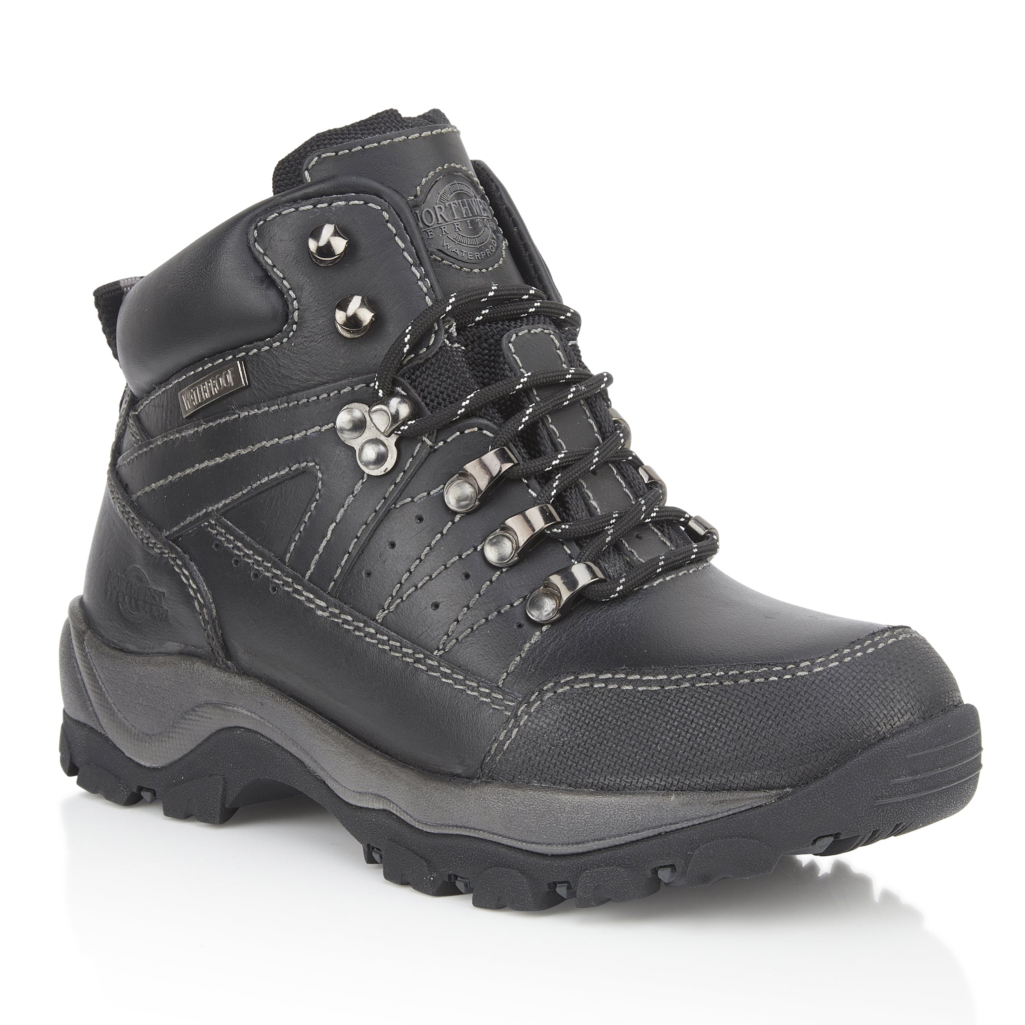 NIRVANA Women's Leather Waterproof Walking Boots - Black